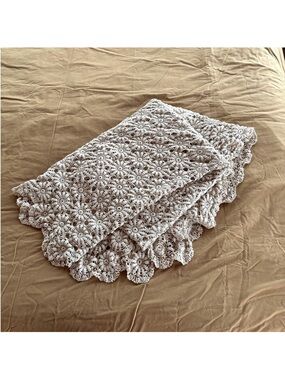 Antique Ecru Crochet Bedspread